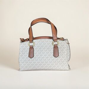 Cream and Brown Satchel